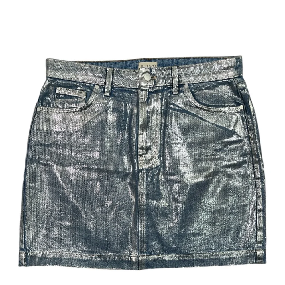 Pilcro Light Blue with silver metallic Mini Skirt - Picture 6 of 10